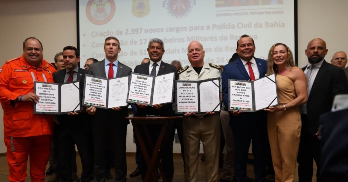 Jerônimo sanciona lei que cria quase 2,4 mil cargos na Polícia Civil e convoca PMs e Bombeiros da reserva